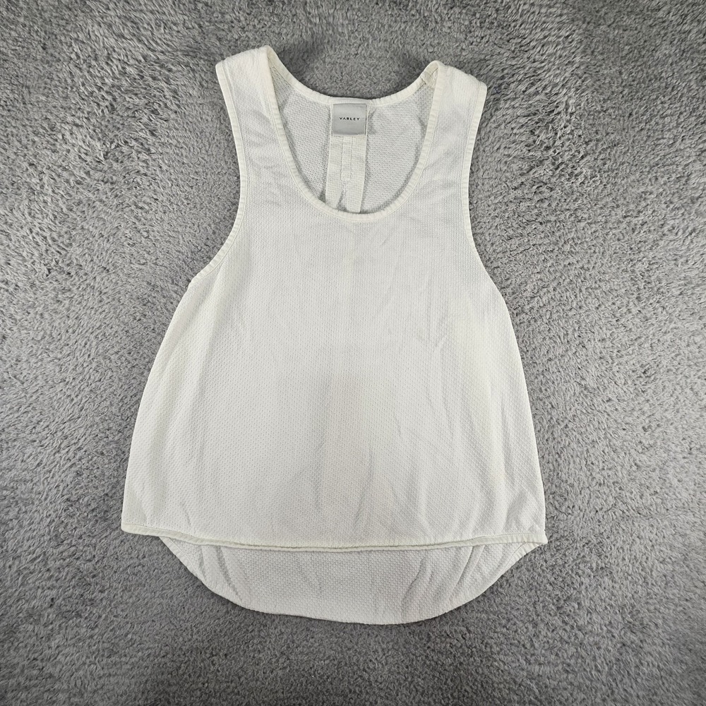Varley Revolve Perforated Athleisure Active Tank Top Womens M Ivory Performance‎